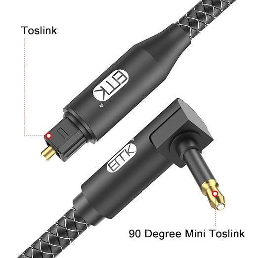 EMK Premium 90° Right-Angle Mini Toslink Cable - Image 2