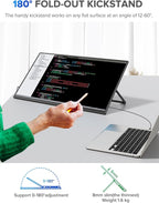 UPERFECT 22" QLED 2K Portable Monitor w/VESA & 180° Adjustable Stand, 2560×1440 - Image 5