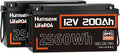 2PACK 12V 200Ah LiFePO4 Battery, Built-in 200A BMS, Rechargeable Deep Cycles by HumsiENK