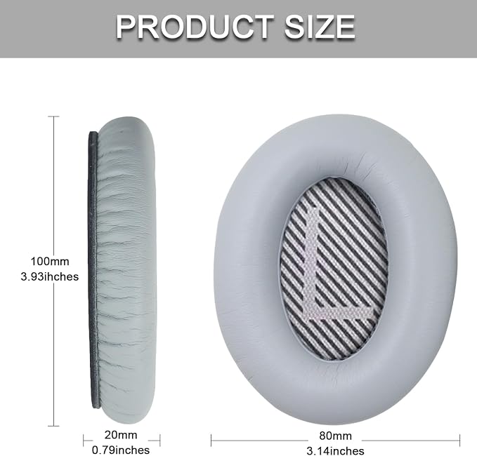 Ear Pads for Bose Quiet Comfort 35 Soft Protein Leather Replacement Earpads Ear - Image 3