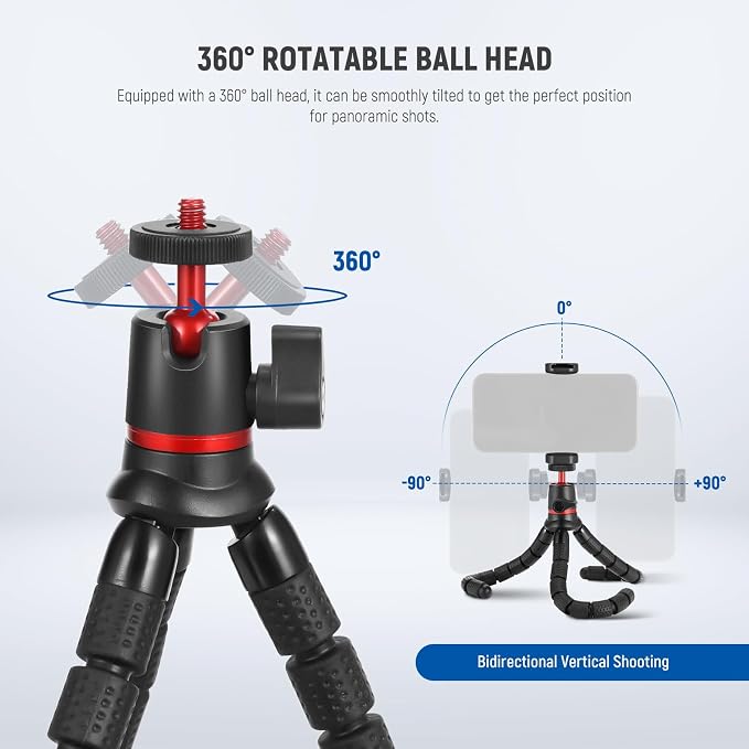 NEEWER Tripod for iPhone with Remote/Action Camera Mount Adapter/Phone Holder - Image 7