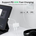 Headphone Adapter for iPad, Headphone Splitter for 2 Headphones, 3 in 1 USB C - Image 3