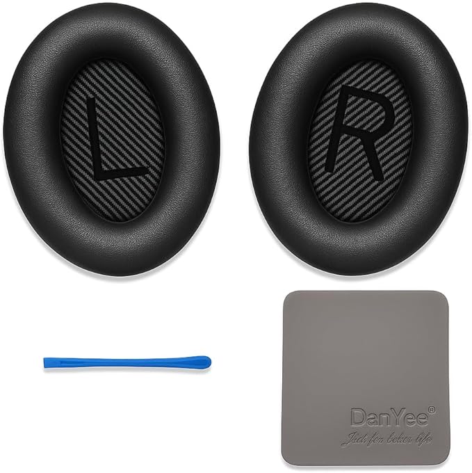 Premium Replacement Ear Pads for Bose QC2, QC35 I & II – Soft Protein Leather & by DanYee