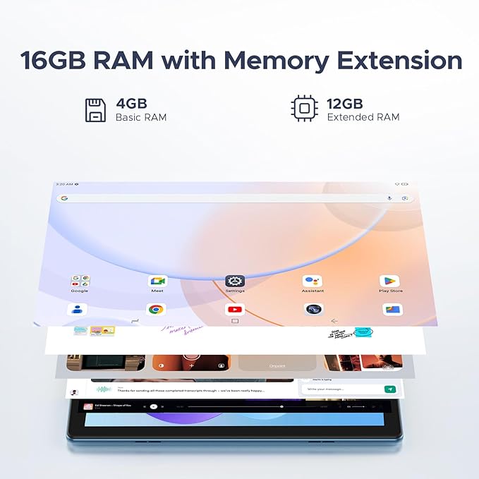 DOOGEE U10 10 inch Tablet with Keyboard, Android 15 Tablet 16GB+128GB/2TB Expand - Image 6