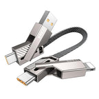 4-in-1 0.6FT Ultra Short USB C Cable Compatible by Vexipia