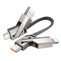 SHEZI 4-in-1 Short USB C Cable 60W 0.6FT Fast Charging Flat Nylon Braided by SHEZI