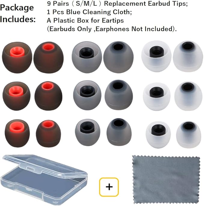 Earbud Tips Earbud Replacement Pieces Silicone Soft and Comfortable Compatible - Image 2