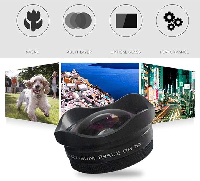 Andoer 4K Smartphone Camera Lens 0.45X Wide Angle 15X Macro Phone Lens - Image 2