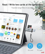 uni SD Card Reader, High-Speed USB C to Micro SD Card Adapter USB 3.0 Dual Slots - Image 5