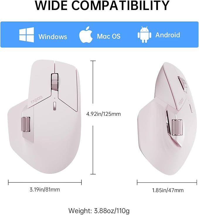 Rapoo MT760 Multi-Device Wireless Mouse, 11 Programmable Buttons, 4K DPI - Image 9