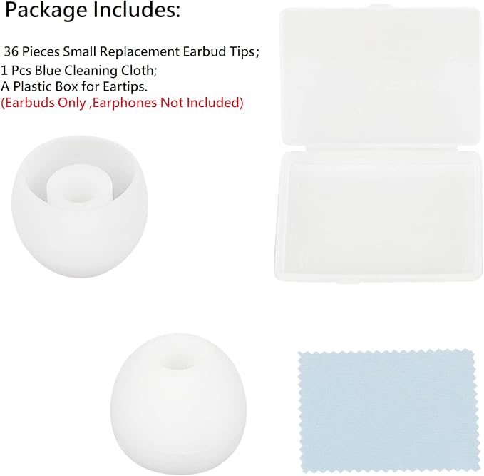 36 Pieces Small Earbud Tips Soft and Comfortable Silicone Earbud Tips Ear Bud - Image 6