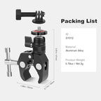 Super Clamp Camera Mount with 360° Mini Ball Head, Aluminum Desk Tube Crab Clamp - Image 8