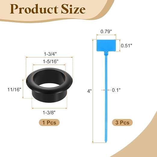 uxcell Desk Grommet, 1-3/8" Zinc Alloy Cable Hole Cover Wire Cord Organizer - Image 2
