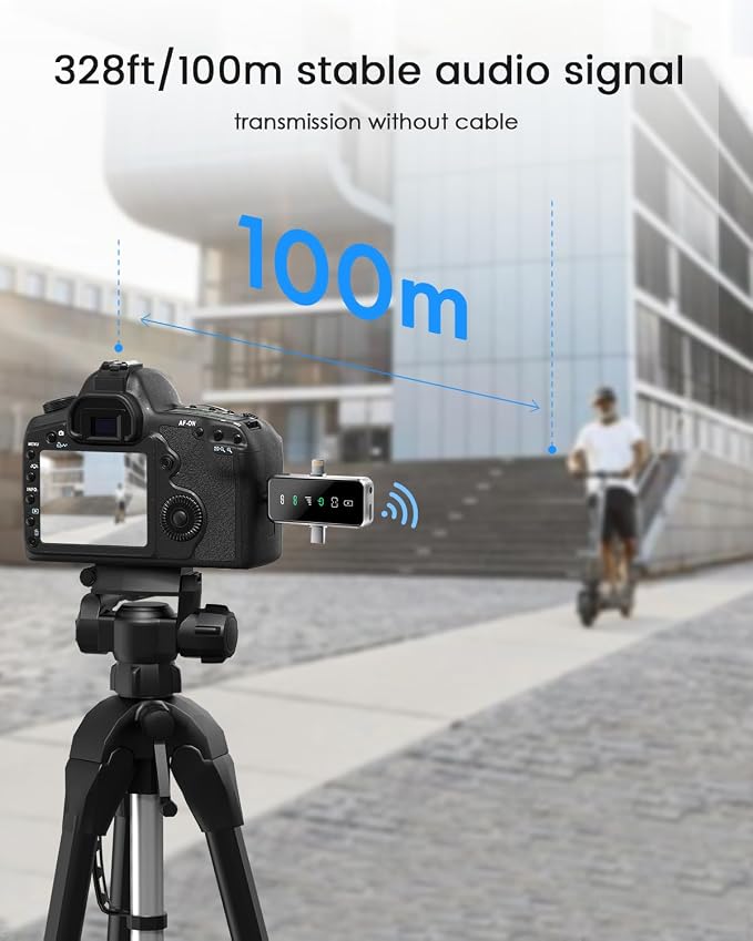 PQRQP 3 in 1 Mini Microphone for iPhone, Camera | 328ft Range & 18H Battery | - Image 6