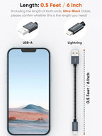 CableCreation Short iPhone Charger Cable 0.5FT/0.15m, USB A to Lightning Cable - Image 2