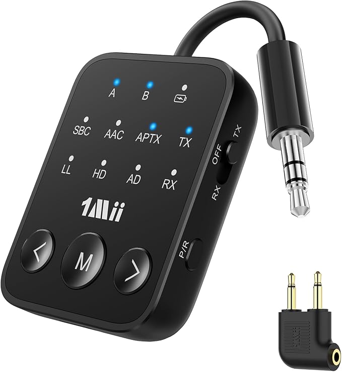 1Mii Bluetooth 5.3 Transmitter Receiver 2-in-1, aptX Adaptive & Low Latency by 1Mii