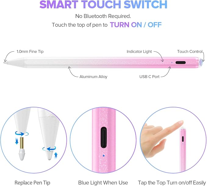 Stylus Pen for iPad 6th-11th Generation-2X Fast Charge Active Pencil Compatible - Image 5