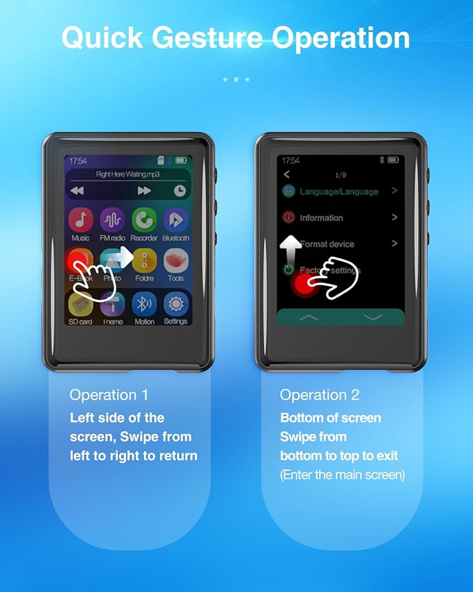 64GB MP3 Player with Bluetooth 5.3, Full Touch Screen Mp3 Music Player Built-in - Image 2