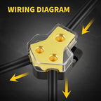 12V Power Distribution Block Car Audio 2 Way 0/2/4 Gauge in 4/6/8 Gauge Out - Image 5