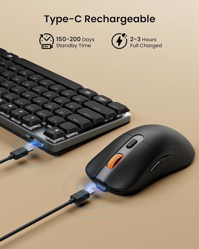 ProtoArc Mechanical Keyboard and Mouse, KM310 Wireless Rechargeable Aluminum - Image 8