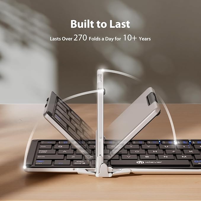 iClever Foldable Keyboard, BK08 Foldable Bluetooth Keyboard - Image 4