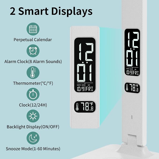 LED Desk Lamp for Home Office, USB Charging Port, Reading Lamp Desk Light - Image 2