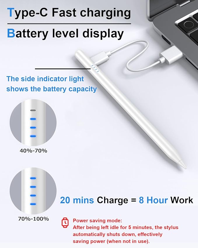 Stylus Pen for iPad 9th&10th, Fast Charge for ipad Pencil - Image 3