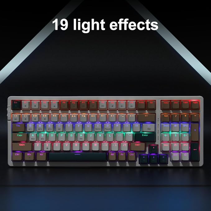 Merdia Wireless Mechanical Keyboard, Triple Mode 2.4G/USB-C/BT Gaming Keyboards - Image 4