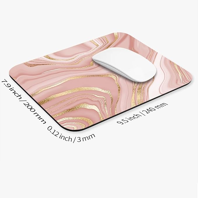 Square Mouse Pad Pink Gold, Personalized Premium-Textured Custom Mouse Mat - Image 2
