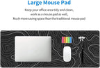Topographic Contour Extended Big Mouse Pad Large, Gaming Mouse Pad Desk Pad - Image 6