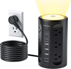 Power Strip Tower with Night Light, Power Strip Surge Protector with USB Ports by anntane