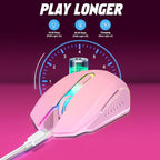 Wireless Gaming Mouse, Rechargeable Computer Mouse, 7-Color LED Light, - Image 3