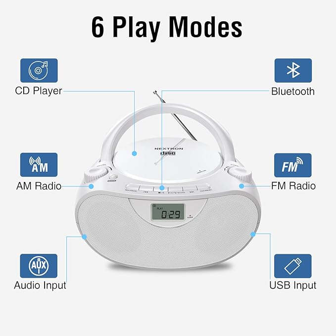 Nextron Portable CD Player Bluetooth Boombox - Image 2