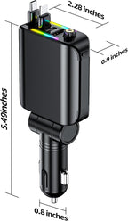 Retractable Car Charger with Starlight, Max 120W USB C Car Charger Adapter - Image 9