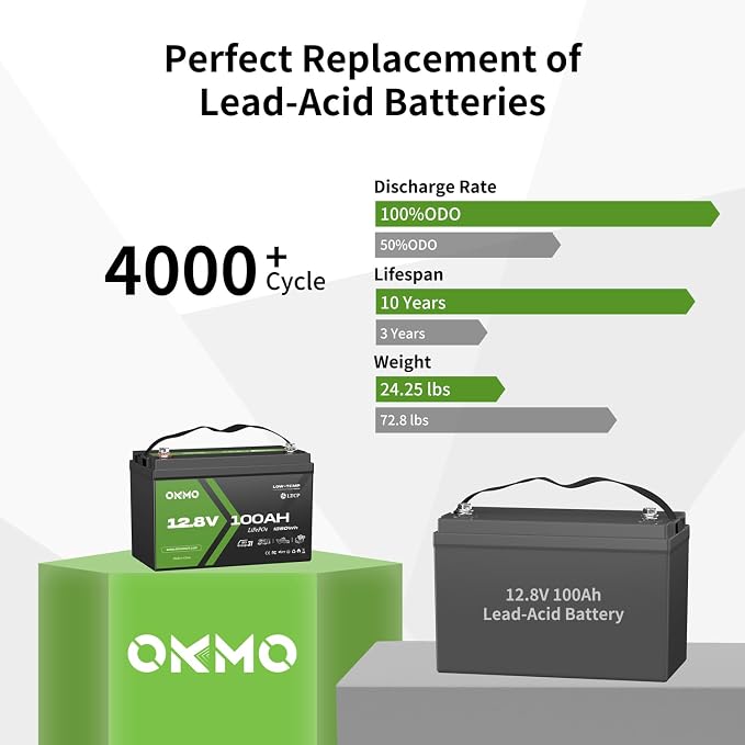 12V 100Ah LiFePO4 Lithium Battery, Group 31, Built-in 100A BMS, Low-Temp - Image 3