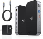 Laptop Docking Station, 16 in 1 Docking Station USB C Docking Triple Monitor by LIONWEI