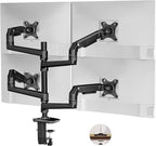 Quad Monitor Mount, Holds Screens up to 40 Inches and 25 lbs, Fully Adjustable by Ergounion