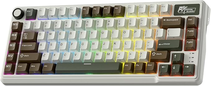 RK ROYAL KLUDGE L75 Gasket Mount Mechanical Keyboard w/Knob/Macro Keys & by RKROYALKLUDGE