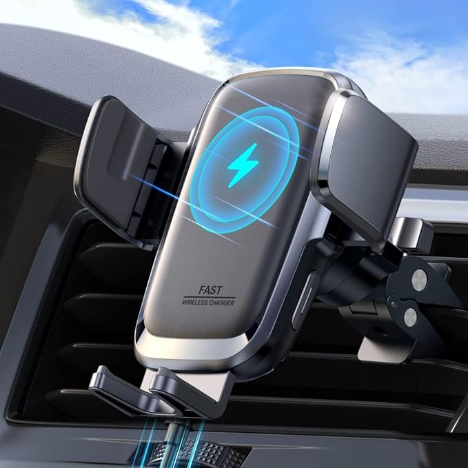 Wireless Car Charger, 15W Qi Fast Charging Auto Clamping Car Charger Phone by JOYROOM
