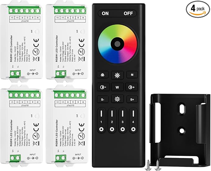 BTF-LIGHTING 2.4GHz Wireless RF Remote RC03RFB &4PCS C04RF Tuya Controller Kit by BTF-LIGHTING