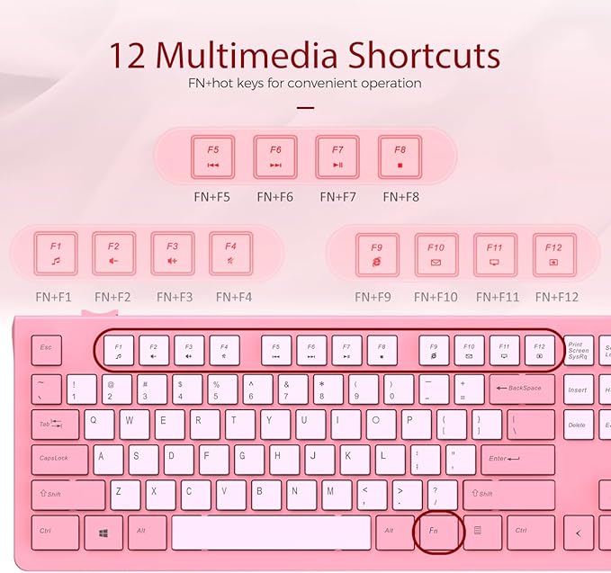 Computer Keyboard Wired, Plug Play USB Keyboard, Low Profile Chiclet Keys - Image 4