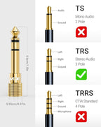 VCE 6.35mm Male to 3.5mm Female 1/4 inch to 1/8 inch 24K Stereo Audio Jack - Image 6
