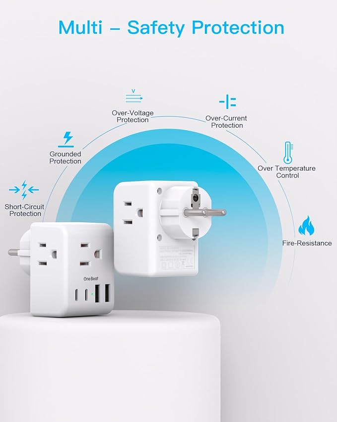 2 Pack Germany France Travel Plug Adapter, Type E/F Power Plug Adapter - Image 7