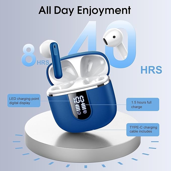 Wireless Earbuds, 40H Ultralight in-Ear Buds, IP7 Waterproof Earphones - Image 3
