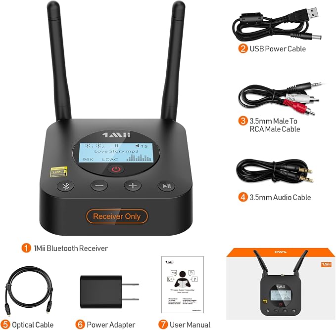 1Mii B06Pro+ Hi-Fi Bluetooth 5.1 Audio Receiver, LDAC Hi-Res Wireless Audio - Image 8