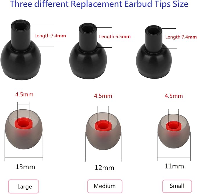 Earbud Tips Soft and Comfortable Silicone Ear Bud Replacement Pieces Fit Most - Image 2