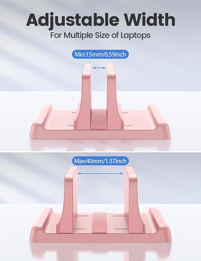 Vaydeer Vertical Laptop Stand Holder Plastic Adjustable Desktop Notebook Dock - Image 7