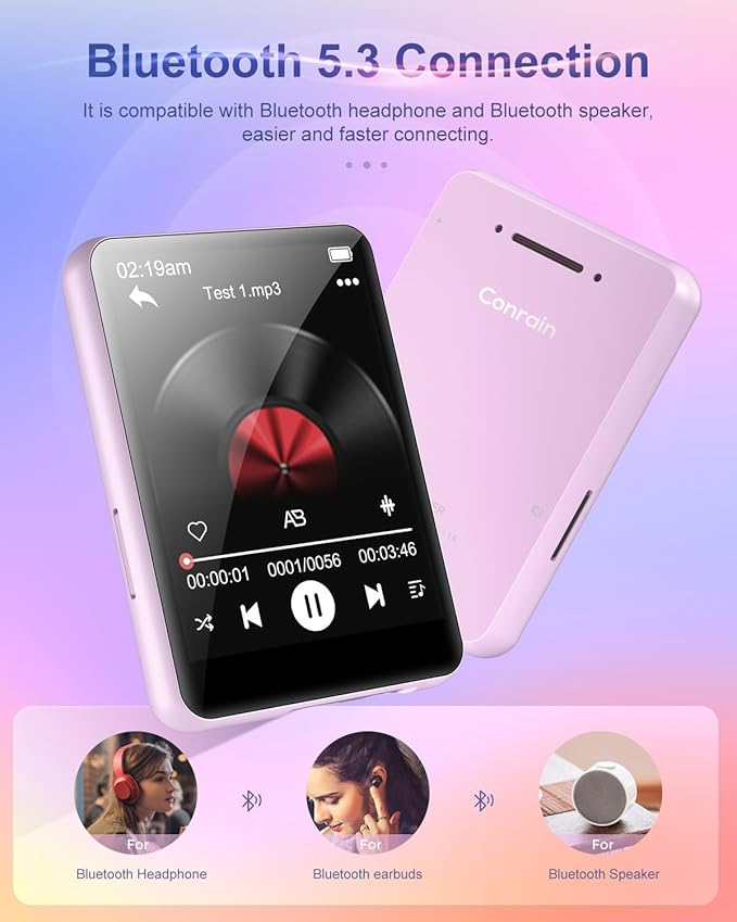 Conrain 64GB MP3 Player with Bluetooth 5.3, Portable Digital Lossless Music - Image 4