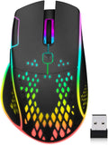 VEGCOO Wireless Gaming Mouse, C30 Silent Click Wireless Rechargeable Gaming by VEGCOO