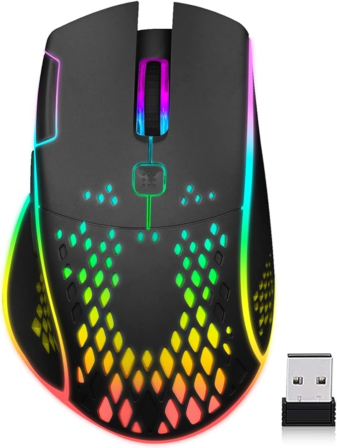 VEGCOO Wireless Gaming Mouse, C30 Silent Click Wireless Rechargeable Gaming by VEGCOO